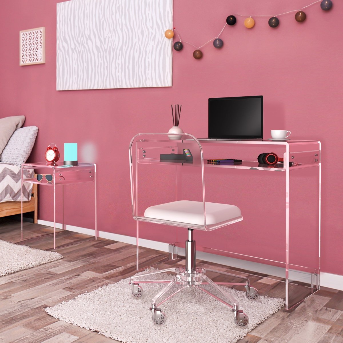 Waterfall Desk and Waterfall Compact Chair Set - Stauber Furnishings